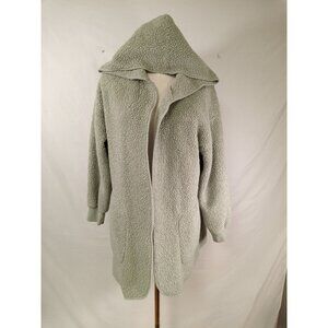 Longyuan Women's Green Hooded Cardigan Duster Size Small